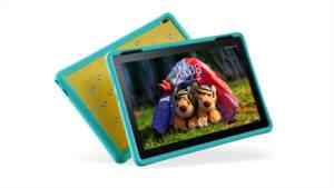 11 Tab4 HD 10inch with Kids Bumper Blue Hero Front facing right Wifi Black