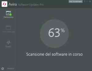 Avira Software Updater Pro scanning