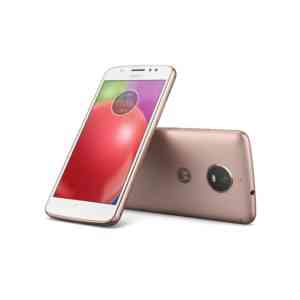 Moto E4 Metallic Blush Gold Back Front With NFC