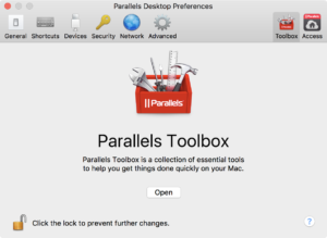 Installing Parallels Toolbox from within Parallels Desktop 13