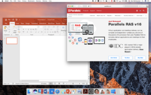 PPT blank doc and Safari in Coherence in Parallels Desktop 13
