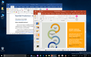 Parallels Desktop 13 Full Screen view with Word and PPT side by side