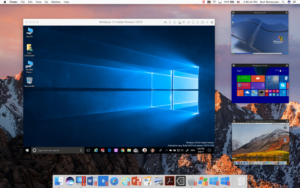 Windows 10 with Windows 8 Windows XP and macOS Lion in Picture in Picture view