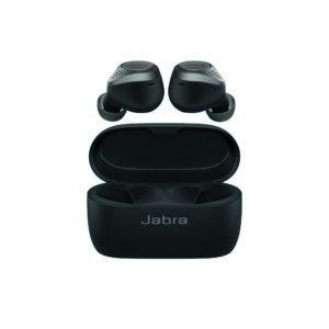 Jabra Elite 75t Titanium Black cradle earbuds out LB