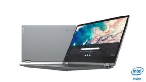 Lenovo IdeaPad Flex 5 Chromebook 13 Graphite Grey Flat Left with Back Side