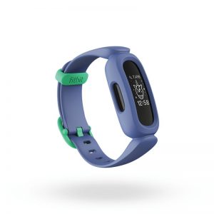 Fitbit Ace 3 Render 3QTR Core Cosmic Blue Astro Green Clock Default Shadow