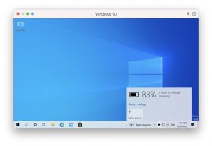 Battery Status Windows 10 VM Parallels Desktop 17 for Mac
