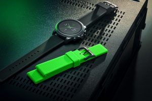 Razer x Fossil Black and green watch strap