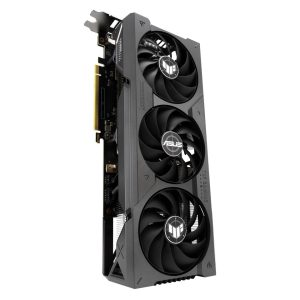 Angeld top down view TUF Gaming GeForce RTX 4070 Ti graphics card highlight the fans