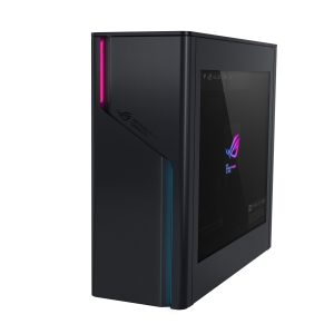 ROG G22CH desktop liquid cooling version from right angle with transparent side panel