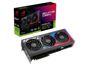 ROG Strix GeForce RTX 4070 Ti OC Edition packaging and graphics card