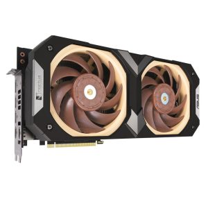 ASUS NOCTUA GeForce RTX 4080 graphics card hero shot from the front side