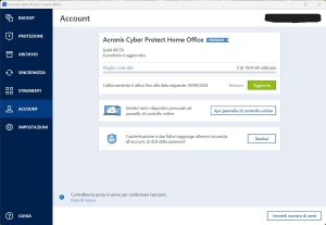 Acronis Cyber Protect Home Office 19 account