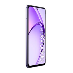 OPPO A80 5G Moonlight Purple Front Left 45 con logo2