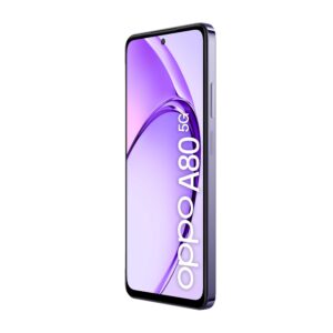 OPPO A80 5G Moonlight Purple Front Right 45 con logo2