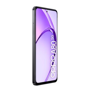 OPPO A80 5G Starry Black Front Left 45 con logo2