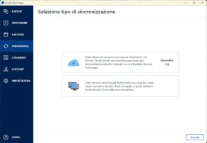 Acronis True Image 16 Sincronizzazioni 2