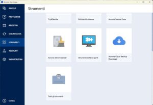 Acronis True Image 17 Strumenti 2