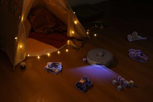 led light in darkness