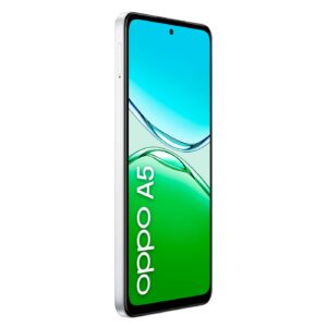 OPPO A5 4G MistWhite 45FrontLeft Logo 01