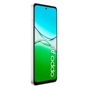 OPPO A5 4G MistWhite 45FrontLeft Logo 02