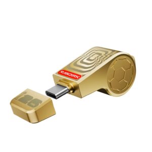Sandisk presenta la nuova collezione di prodotti la collezione di prodotti con licenza ufficiale FIFA World Cup 2026 24 Render SNDK FIFA USB C Flash Drive Gold Front HR