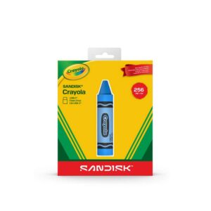 SNDK Crayola USB Cerulean Blue 256GB Front LR