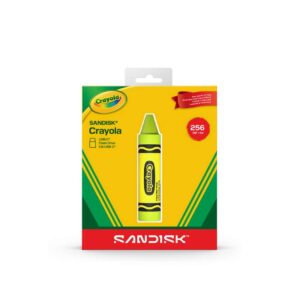 SNDK Crayola USB Electric Lime 256GB Front LR