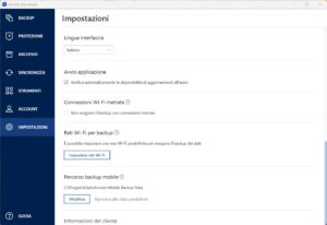 Acronis True Image 25 27 Impostazioni 1A