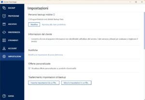 Acronis True Image 25 27 Impostazioni 1B