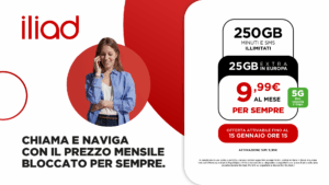 Iliad apre dicembre con offerte imperdibili: più giga e convenienza per tutta l’Europa 6 TOP250PLUS
