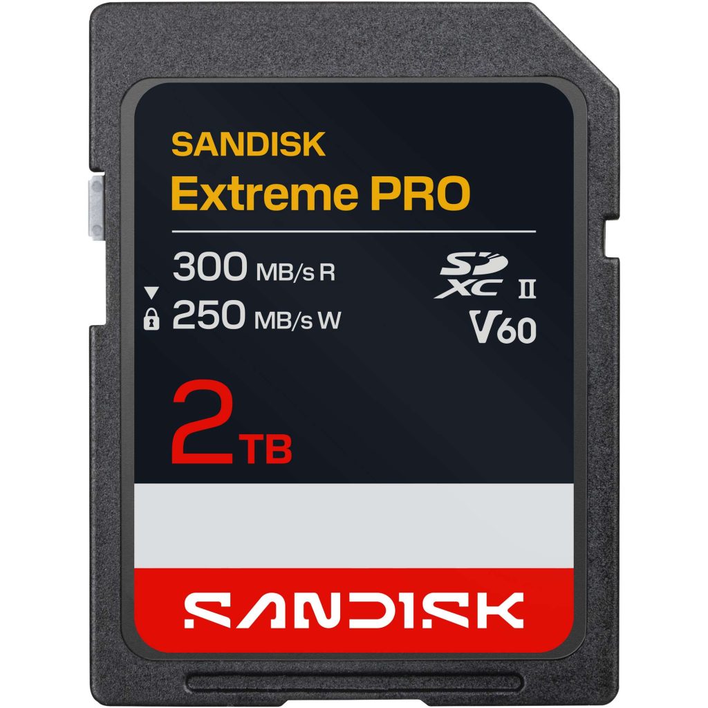 SNDK Extreme PRO SD UHS II V60 300MBs 2TB Front HR