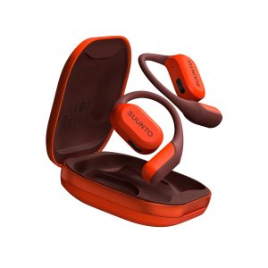 Suunto presenta Spark, cuffie open-ear a conduzione aerea: leggere e smart, offrono suono immersivo mantenendo la consapevolezza ambientale 32 Suunto Spark Coral Orange SS051357000 Case angle B v009C