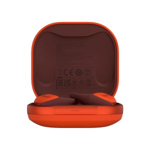 Suunto presenta Spark, cuffie open-ear a conduzione aerea: leggere e smart, offrono suono immersivo mantenendo la consapevolezza ambientale 13 Suunto Spark Coral Orange SS051357000 Case front view