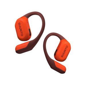 Suunto presenta Spark, cuffie open-ear a conduzione aerea: leggere e smart, offrono suono immersivo mantenendo la consapevolezza ambientale 38 Suunto Spark Coral Orange SS051357000 Earbuds overall design 01