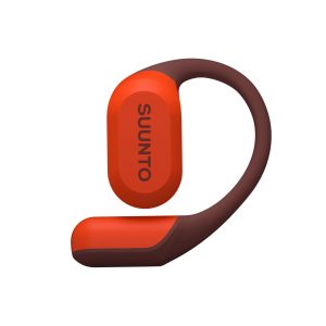 Suunto presenta Spark, cuffie open-ear a conduzione aerea: leggere e smart, offrono suono immersivo mantenendo la consapevolezza ambientale 40 Suunto Spark Coral Orange SS051357000 Earbuds Front view L