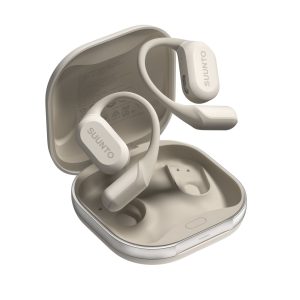 Suunto presenta Spark, cuffie open-ear a conduzione aerea: leggere e smart, offrono suono immersivo mantenendo la consapevolezza ambientale 17 Suunto Spark White SS051493000 Case angle A v006