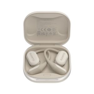 Suunto presenta Spark, cuffie open-ear a conduzione aerea: leggere e smart, offrono suono immersivo mantenendo la consapevolezza ambientale 20 Suunto Spark White SS051493000 Case front tilt