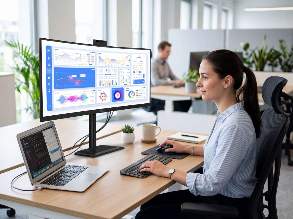 Nuova serie AOC E4: il monitor professionale pensato per le esigenze delle PMI 5 AOC E4 LIFESTYLE 16 CU34E4CW USB C