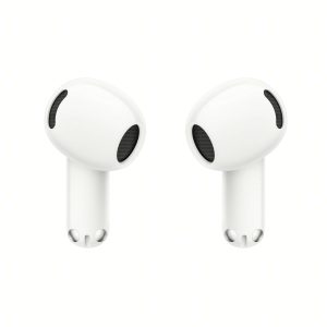 White Earbuds Front View