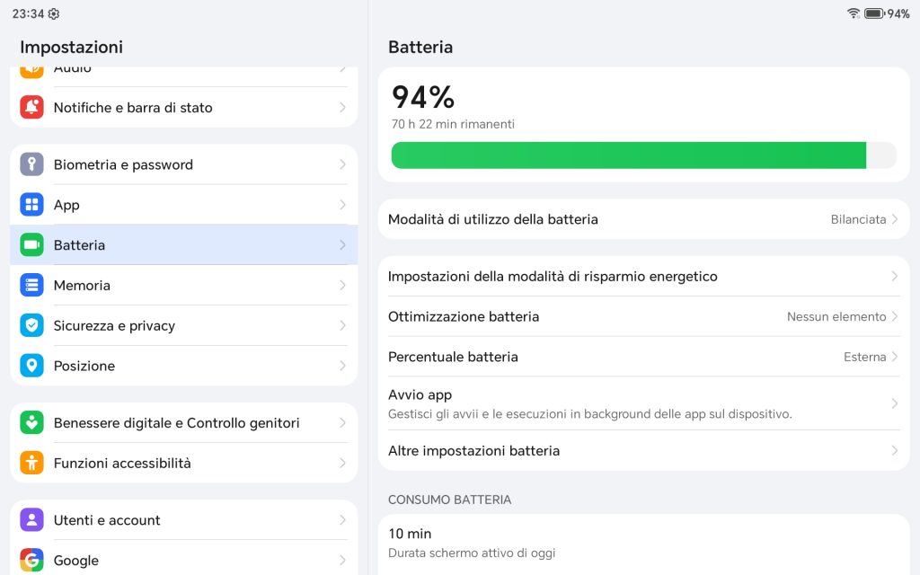 Recensione HONOR Pad X8b 99 Screenshot 20260705 233413 com hihonor systemmanager HwPowerManagerActivity