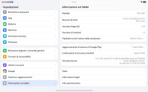 Recensione HONOR Pad X9 Max 105 Screenshot 20260727 224639 com android settings SettingsDeviceInfoSettingsActivit