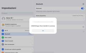 Recensione HONOR Pad X9 Max 65 Screenshot 20260727 225228 com hihonor iconnect IConnectAlertDialog