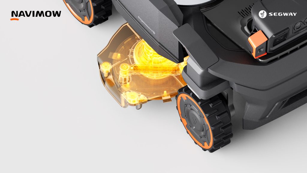 EdgeMaestroOao extendable robotic arm for true zero edge mowing