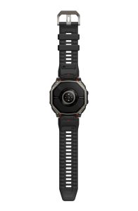 Amazfit presenta il primo orologio sportivo al mondo con display AMOLED dotato di un sistema a doppia alimentazione solare 21 T Rex Dual Solar Global Standard Rendering Back Expansion Black Silicone