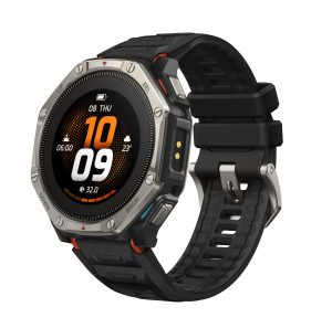 Amazfit presenta il primo orologio sportivo al mondo con display AMOLED dotato di un sistema a doppia alimentazione solare 18 T Rex Dual Solar Global Standard Rendering L45 ° Black Silicone