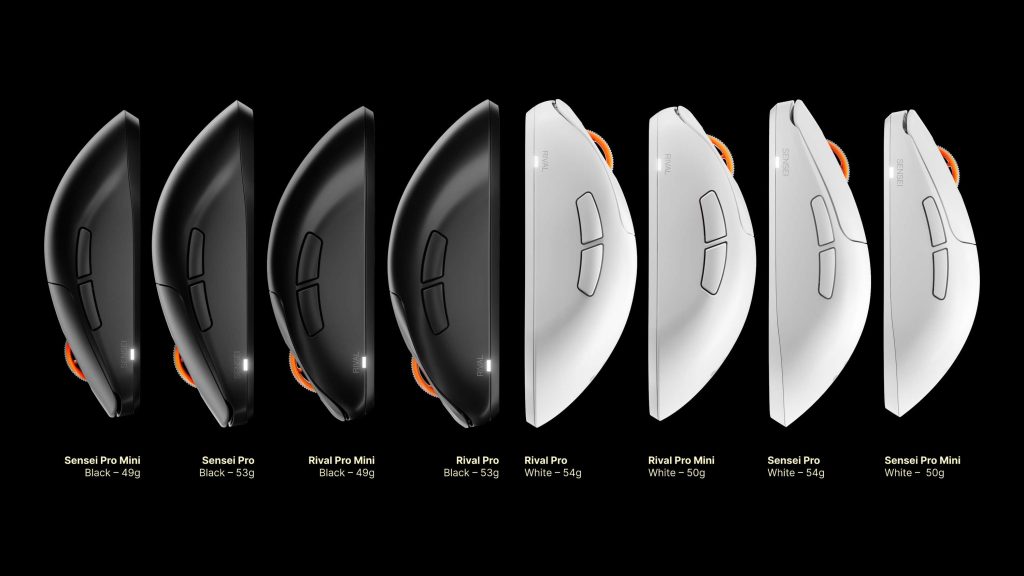 SteelSeries scatena tutta la potenza della banda ultra-larga con i nuovi mouse Sensei Pro e Rival Pro 7 sensei pro rival pro family 4k