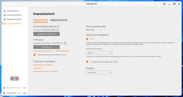 Recensione Sound Blaster Katana V2 50