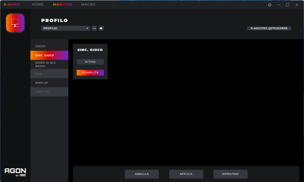 Recensione AOC GAMING Q27G2S/EU 36
