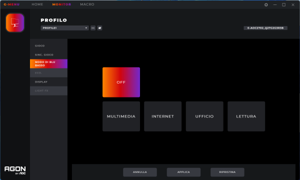 Recensione AOC GAMING Q27G2S/EU 37